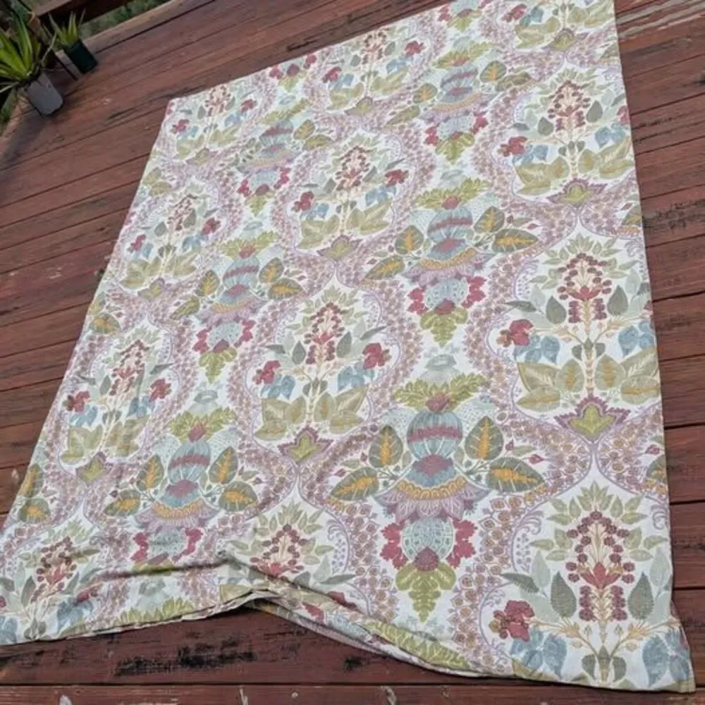 Pottery Barn linen cotton TWIN duvet cover floral botanical